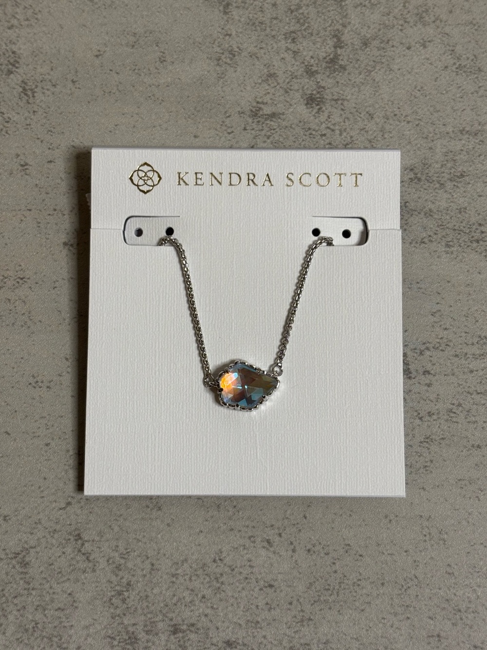 Kendra Scott Tessa Dichroic Glass Pendant Necklace in Silver